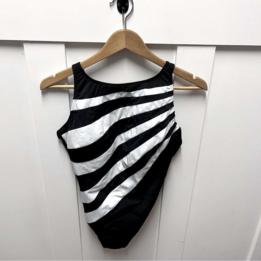 Longitude black/white high neck one piece swimsuit‎ size 14